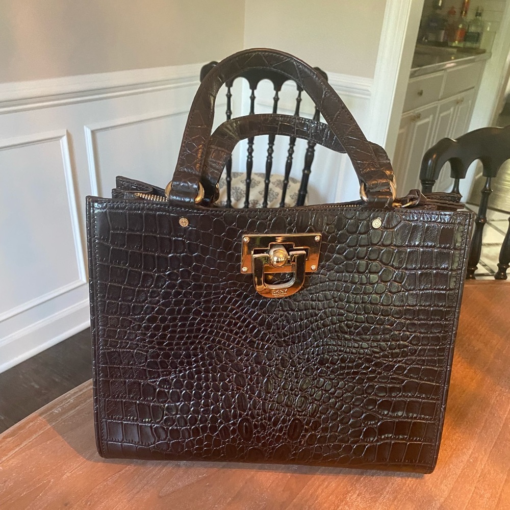 DKNY Brown leather satchel